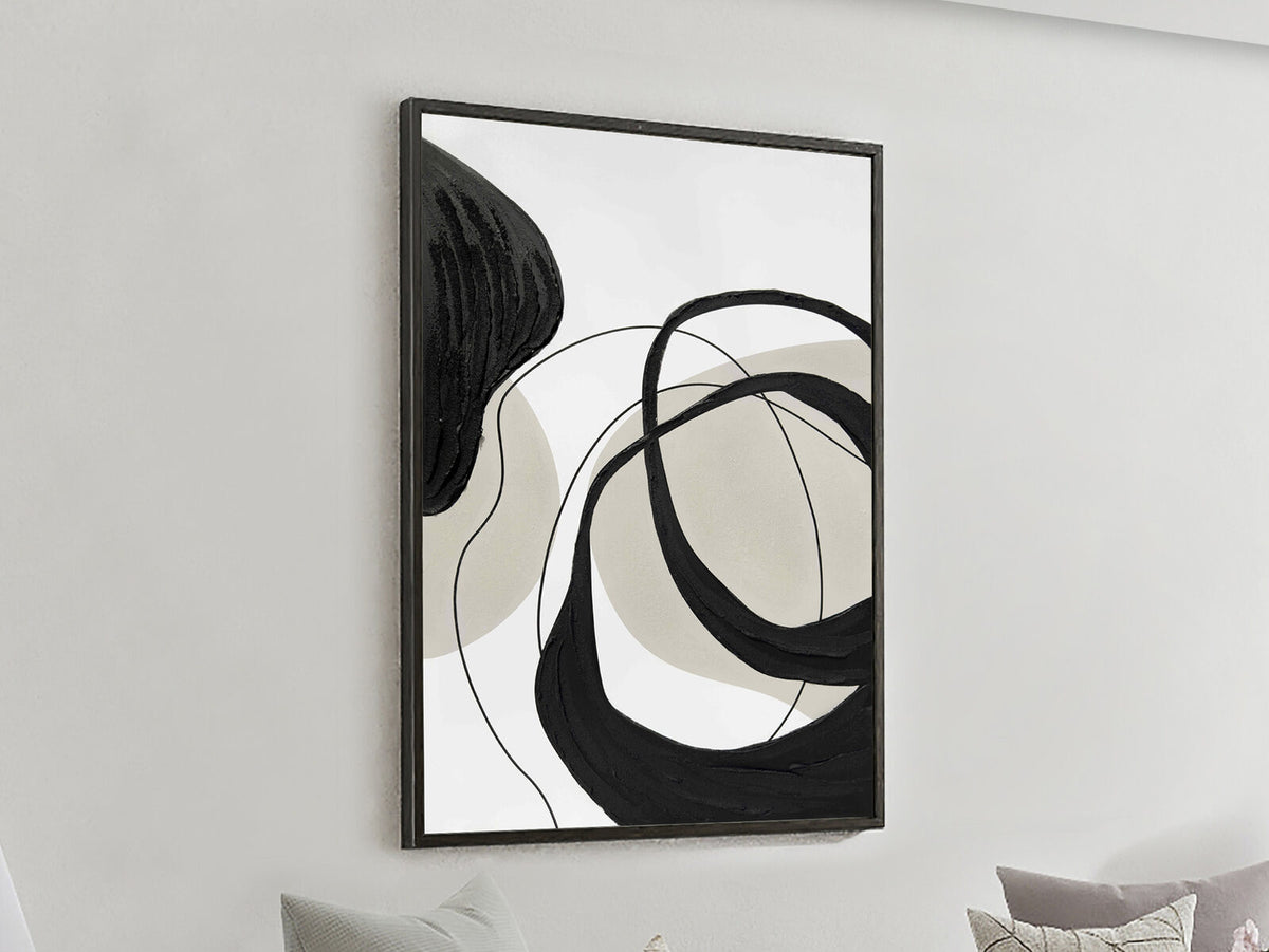 Cuadro pintado a mano Actio I 80 × 120 cm marco negro