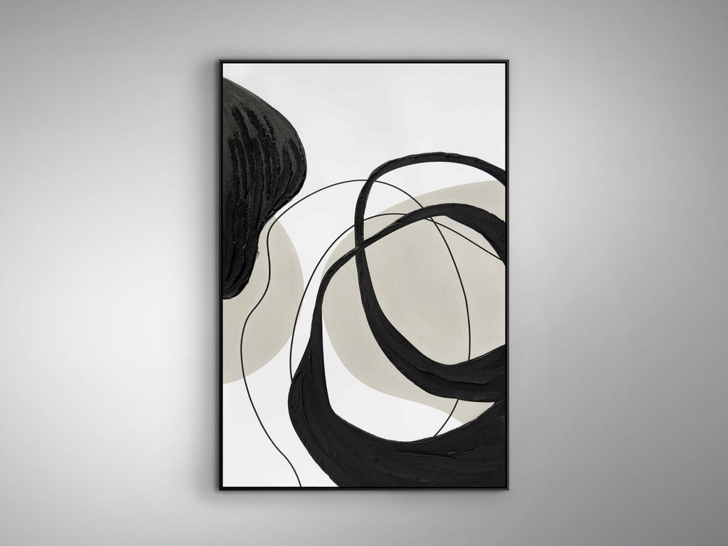Cuadro pintado a mano Actio I 80 × 120 cm marco negro