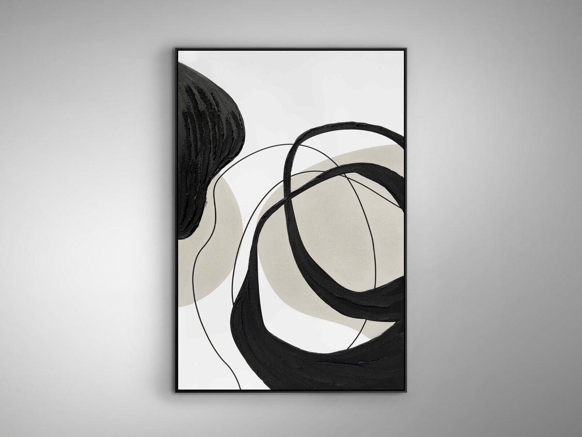 Cuadro pintado a mano Actio I 80 × 120 cm marco negro