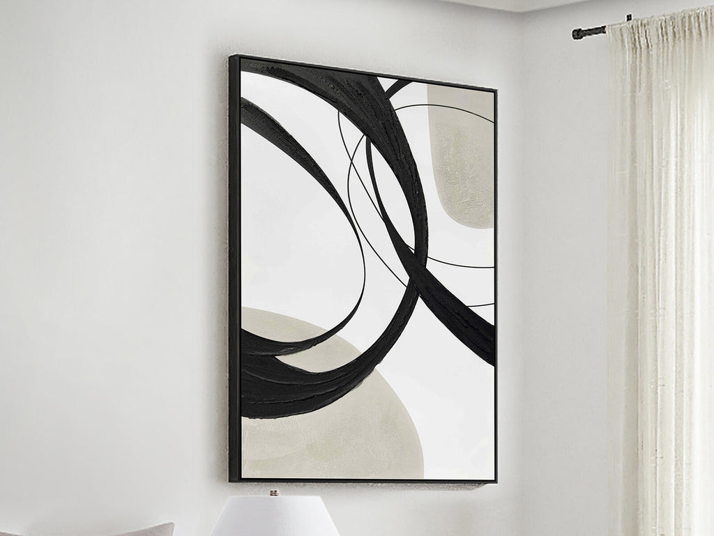 Cuadro pintado a mano Actio II 80 × 120 cm marco negro