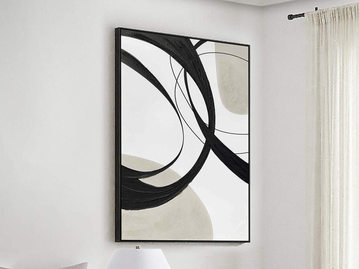 Cuadro pintado a mano Actio II 80 × 120 cm marco negro