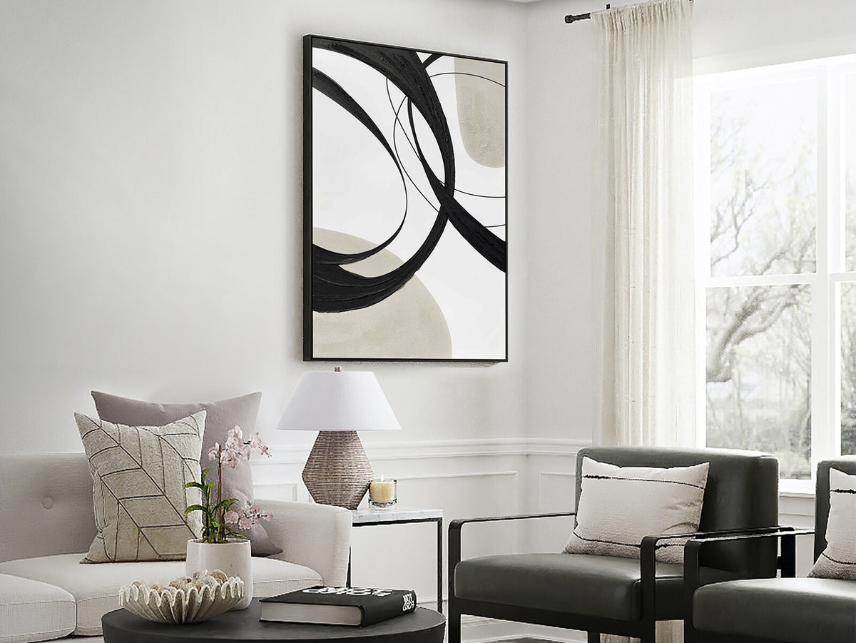 Cuadro pintado a mano Actio II 80 × 120 cm marco negro