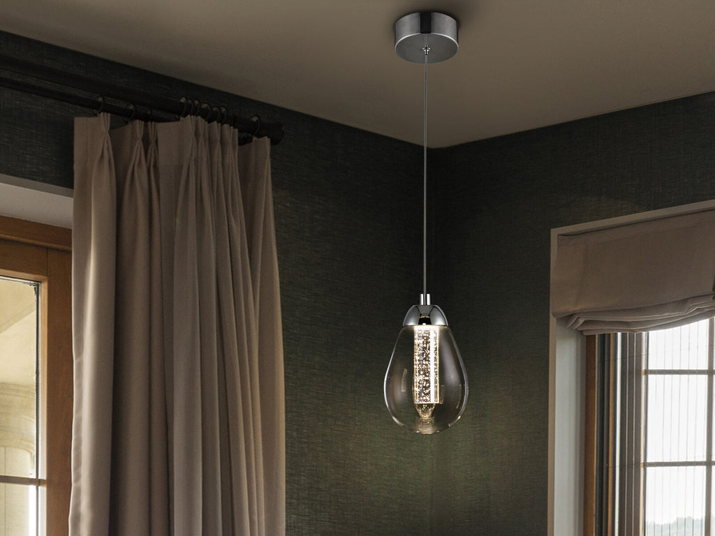 Lámpara colgante Taccia LED Ø12 cromo