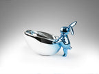 Figura decorativa Cuenco Rabbit azul y plata