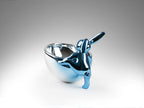 Figura decorativa Cuenco Rabbit azul y plata