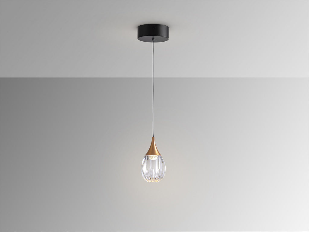 Lámpara colgante Corina negro y cobre