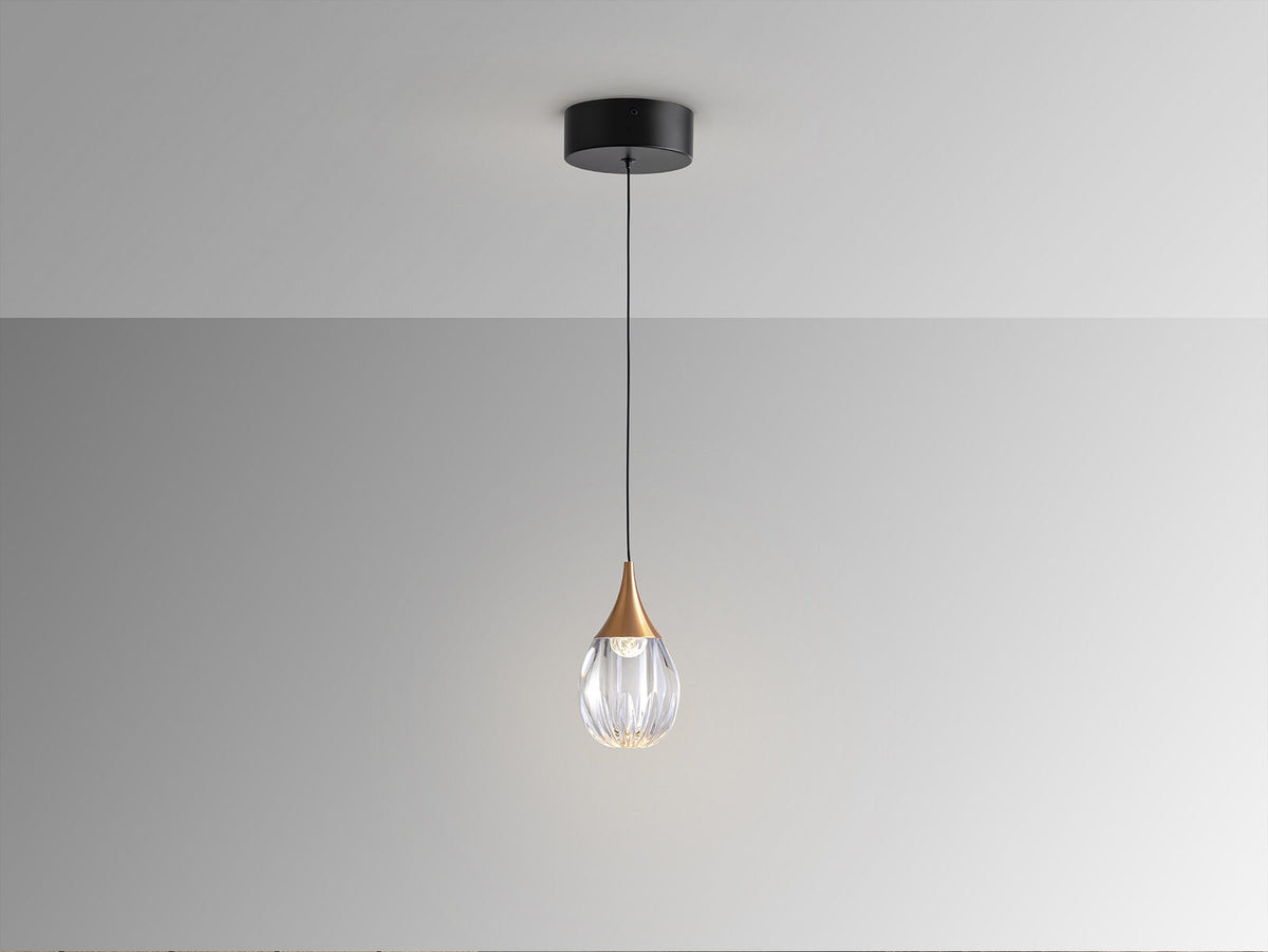 Lámpara colgante Corina negro y cobre