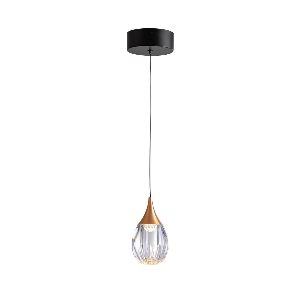 Lámpara colgante Corina negro y cobre