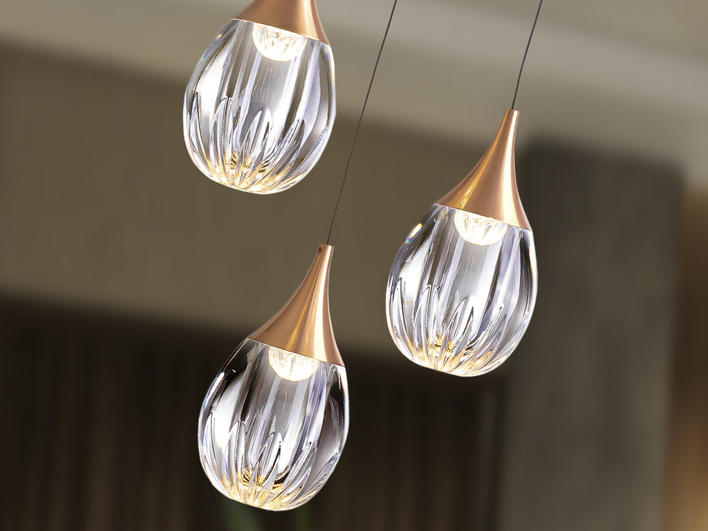 Lámpara de techo Corina 3 luces negro y cobre