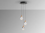 Lámpara de techo Corina 3 luces negro y cobre