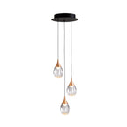 Lámpara de techo Corina 3 luces negro y cobre