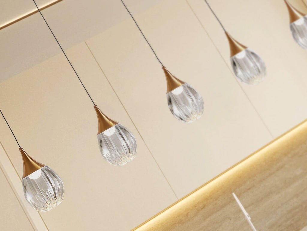 Lámpara de techo Corina 5 luces negro y cobre