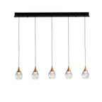 Lámpara de techo Corina 5 luces negro y cobre
