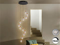 Lámpara de techo Corina 12 luces negro y cobre