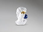 Figura decorativa busto David blanco, oro y azul