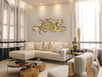 Escultura de pared Medusa acero dorado