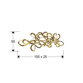 Escultura de pared Medusa acero dorado - medidas