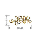 Escultura de pared Medusa acero dorado - medidas