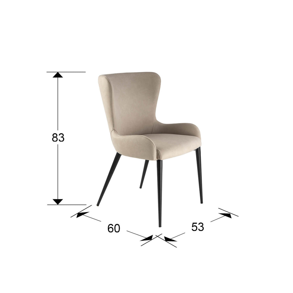 Silla Telma beige - medidas