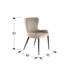 Silla Telma beige - medidas