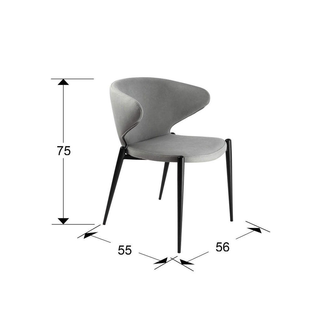 Silla Alize gris claro - medidas