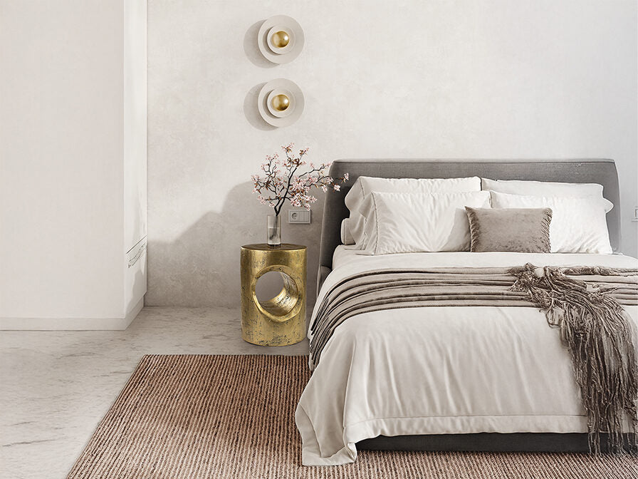 Mesa auxiliar Hole oro patinado