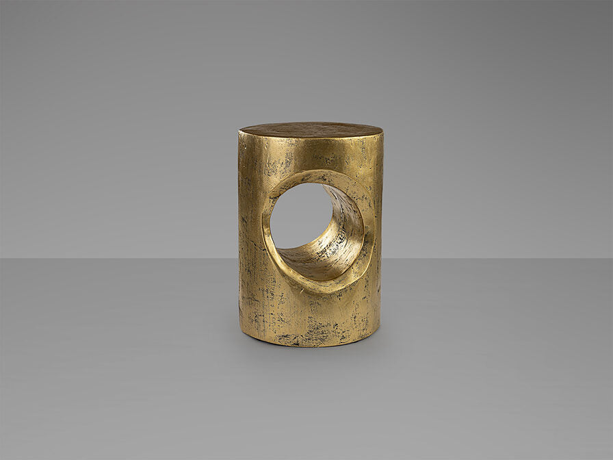 Mesa auxiliar Hole oro patinado