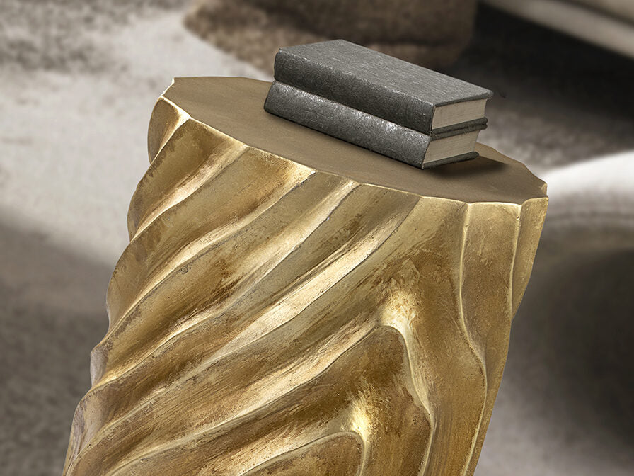 Mesa auxiliar Torsa oro patinado
