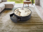 Mesa de centro Iza giratoria con cajón negro