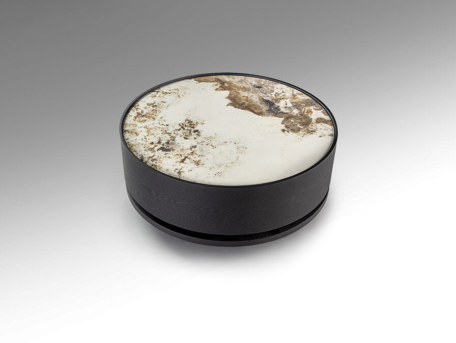 Mesa de centro Iza giratoria con cajón negro