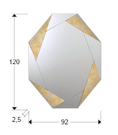 Espejo Laverna 120 × 92 pan de oro - medidas