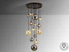 Lámpara de techo Dark 14 luces negro y latón
