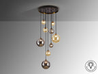 Lámpara de techo Dark 9 luces negro y latón