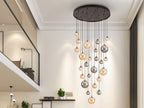Lámpara de techo grande Dark 25 luces negro y latón