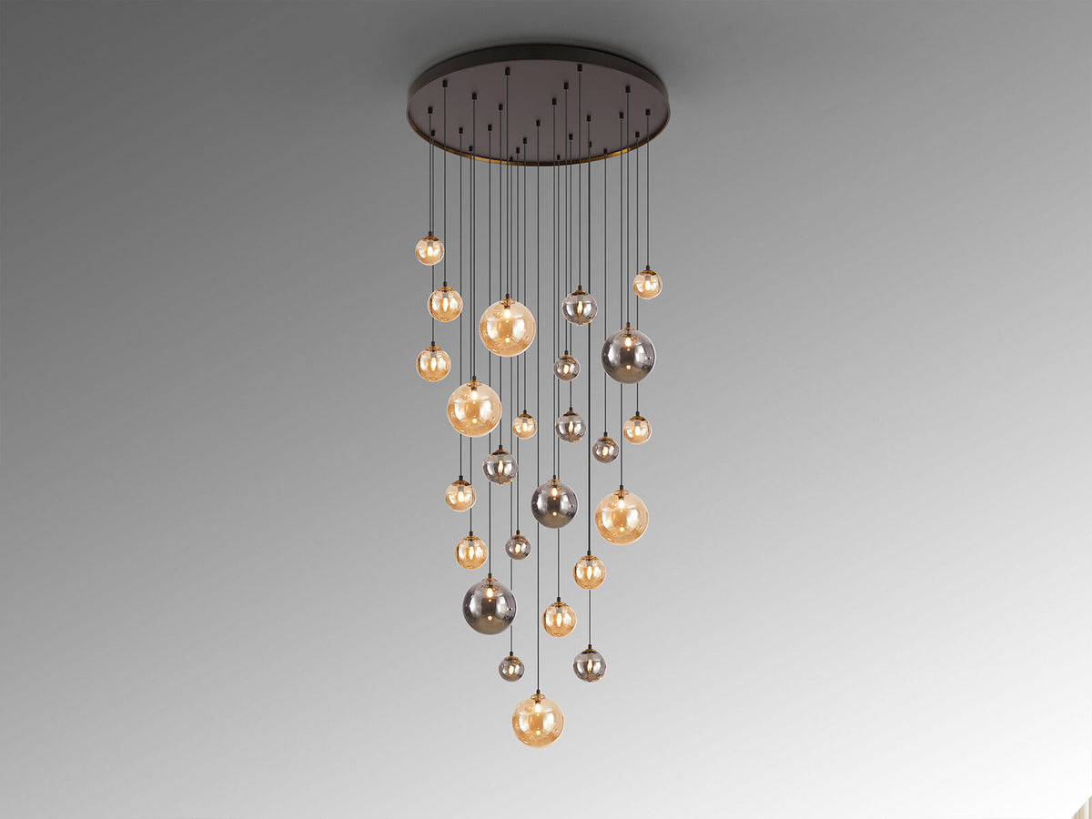 Lámpara de techo grande Dark 25 luces negro y latón
