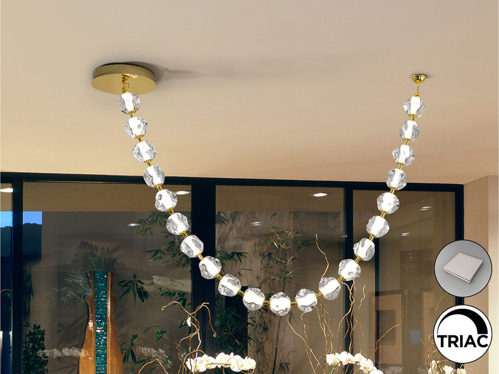 Lámpara de techo Zaria II 21 luces oro