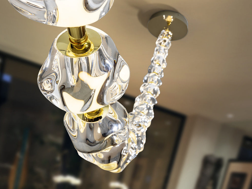 Lámpara de techo Zaria II 21 luces oro