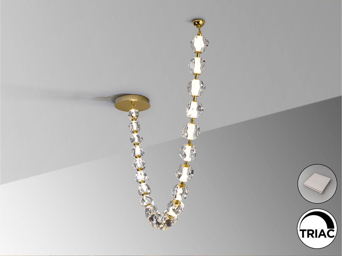 Lámpara de techo Zaria II 21 luces oro