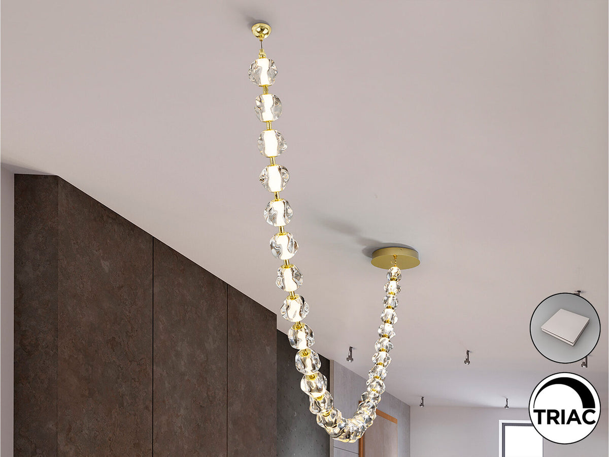 Lámpara de techo Zaria II 29 luces oro
