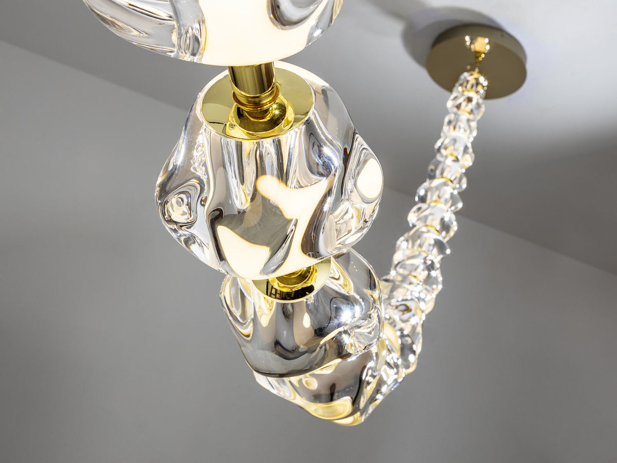 Lámpara de techo Zaria II 29 luces oro