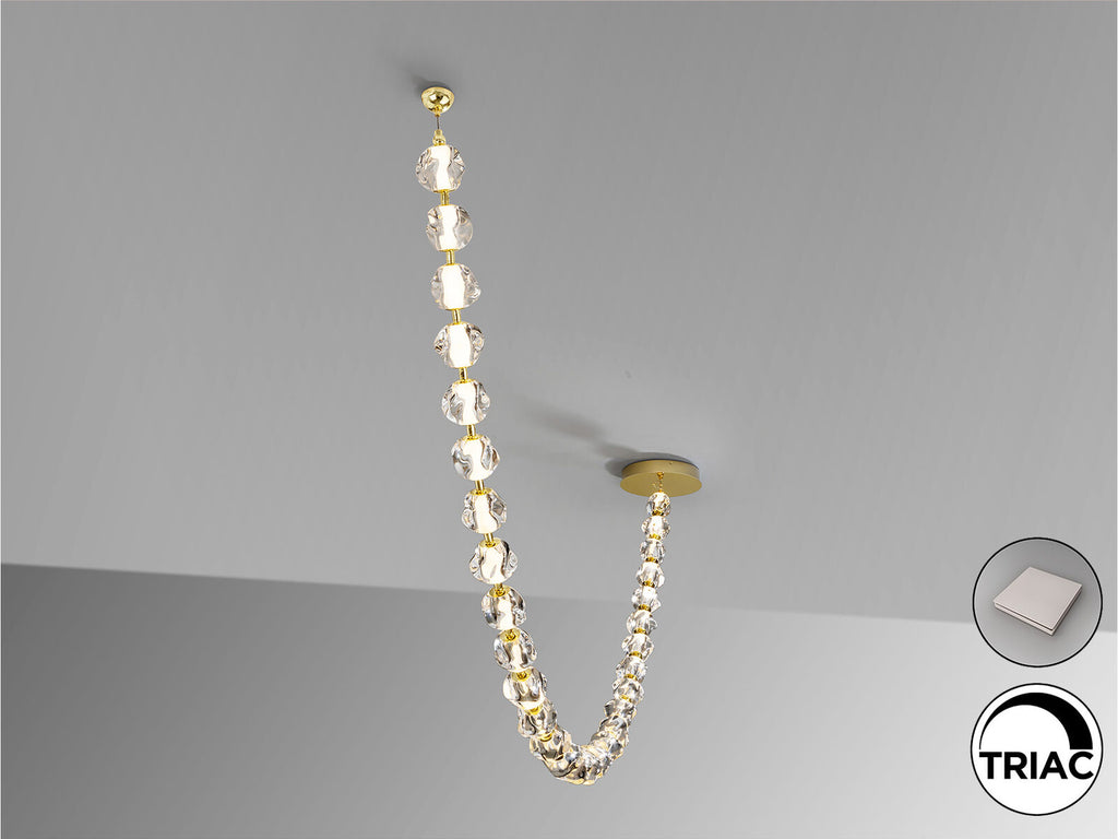 Lámpara de techo Zaria II 29 luces oro