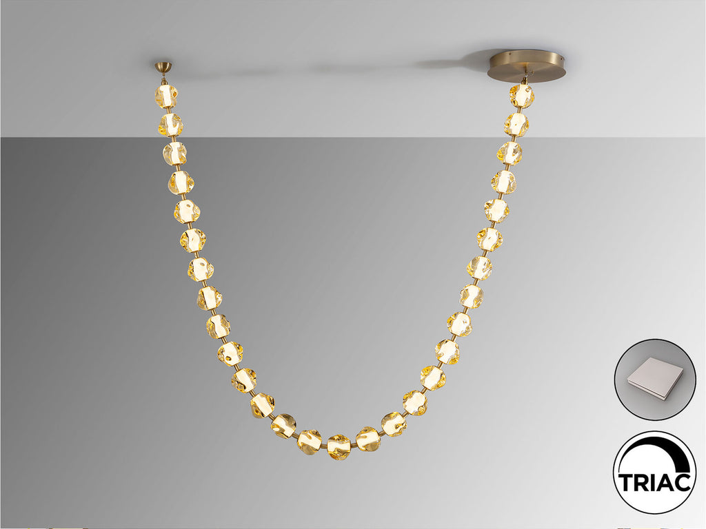 Lámpara de techo Zaria II 29 luces bronce y ámbar