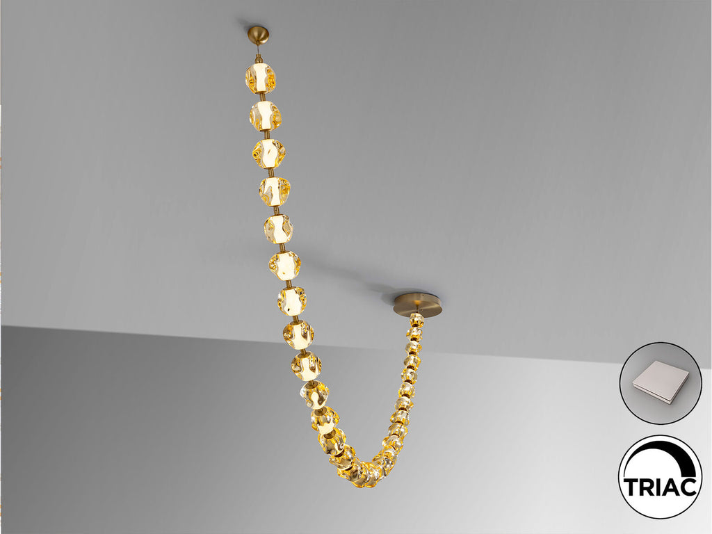 Lámpara de techo Zaria II 29 luces bronce y ámbar