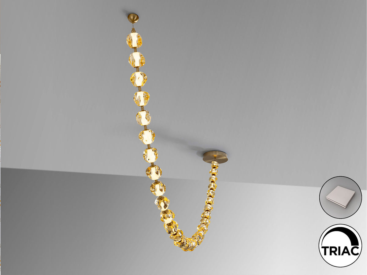 Lámpara de techo Zaria II 29 luces bronce y ámbar