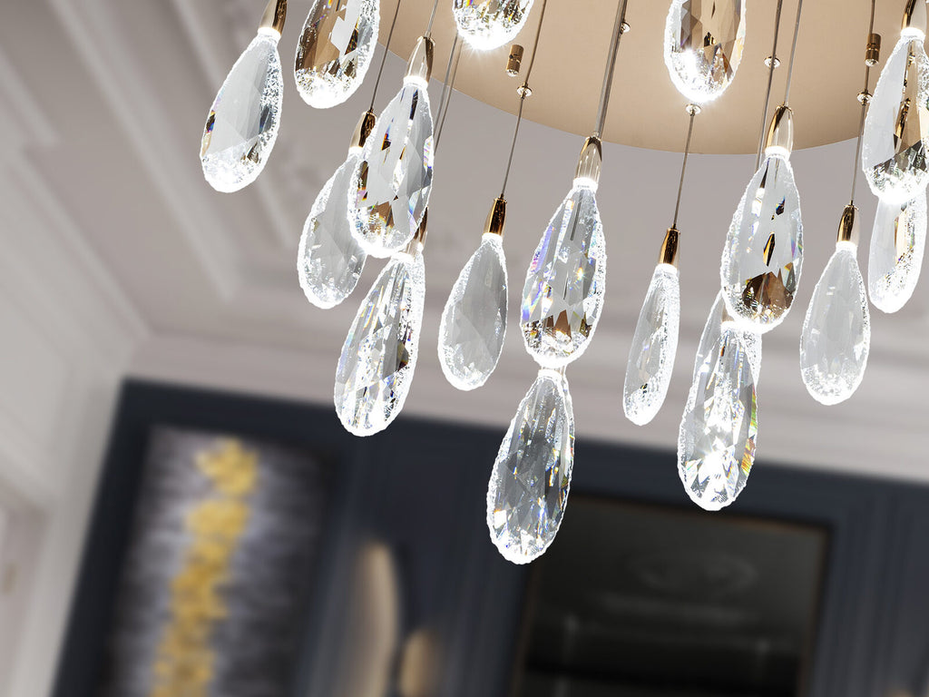 Lámpara de techo Lágrimas 20 luces oro rosa Ø65 (hasta 300 cm)