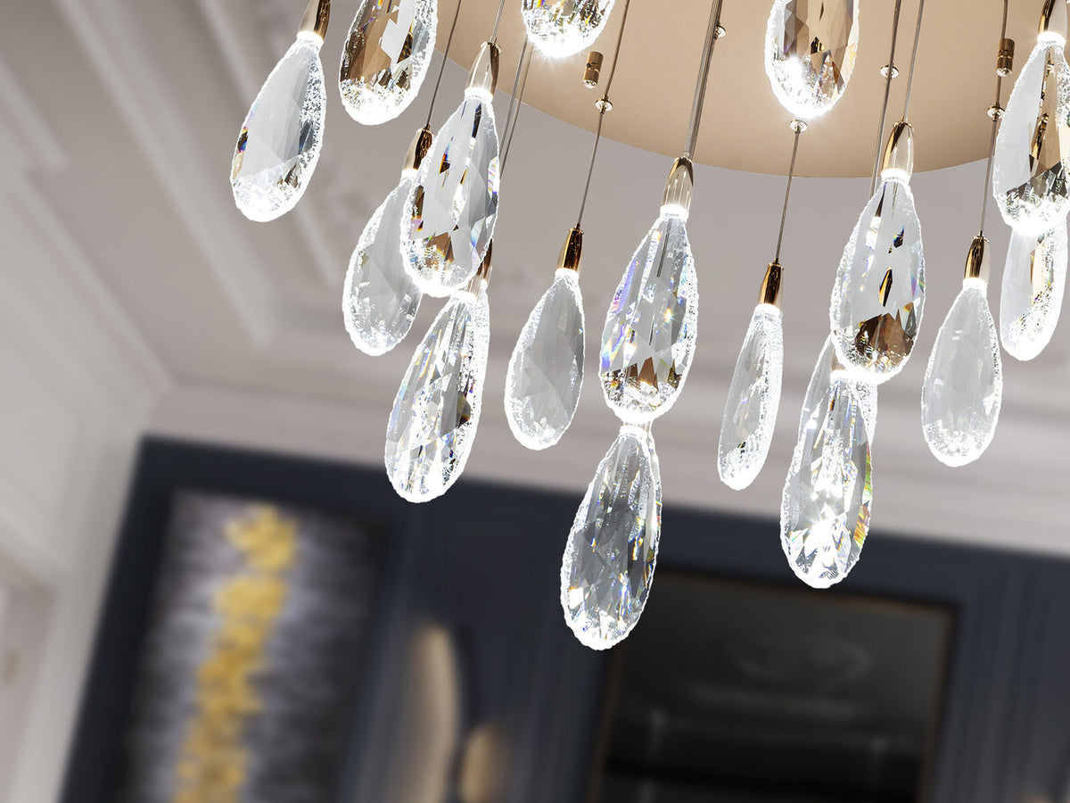 Lámpara de techo Lágrimas 20 luces oro rosa Ø65 (hasta 300 cm)