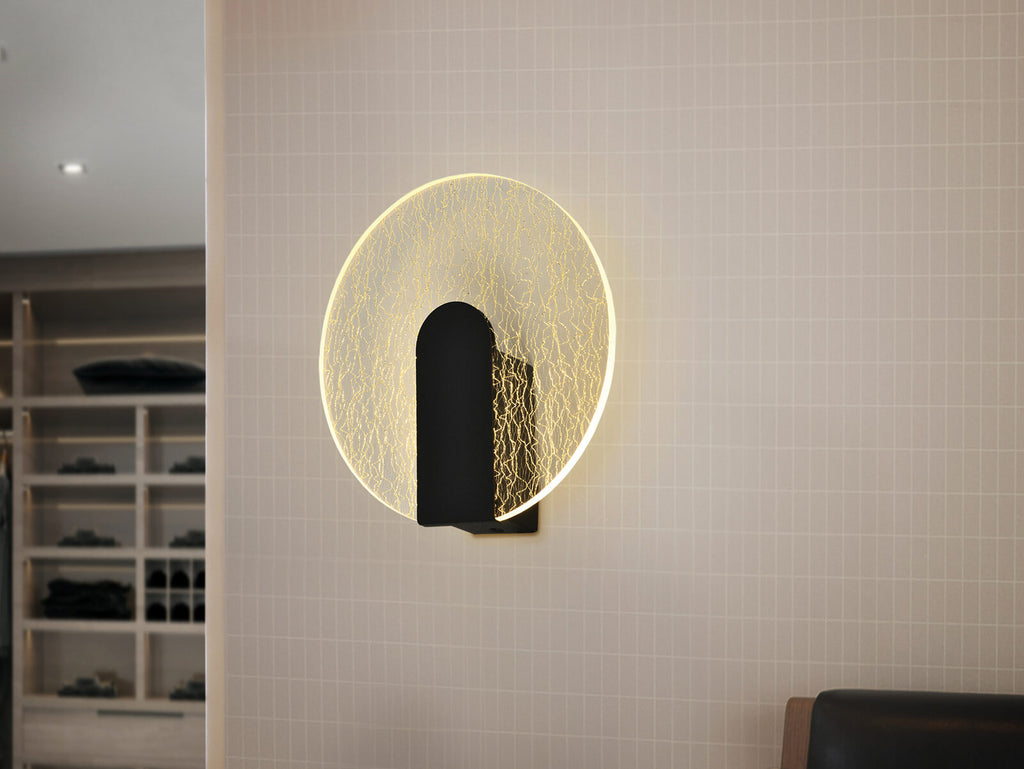 Aplique LED Auris negro mate Ø19
