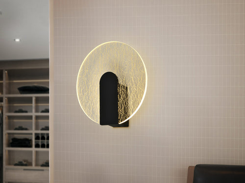 Aplique LED Auris negro mate Ø19