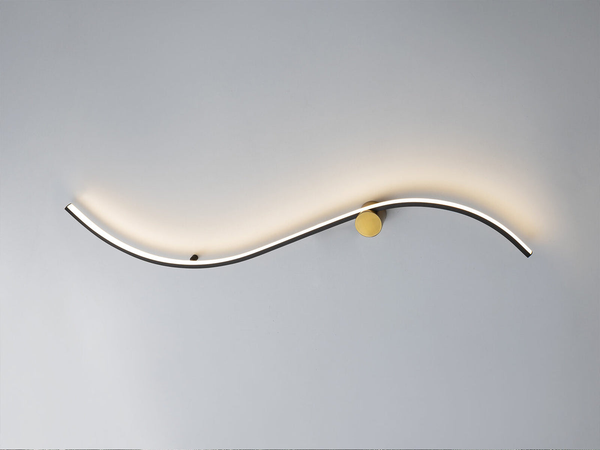 Aplique LED Siloe negro y oro