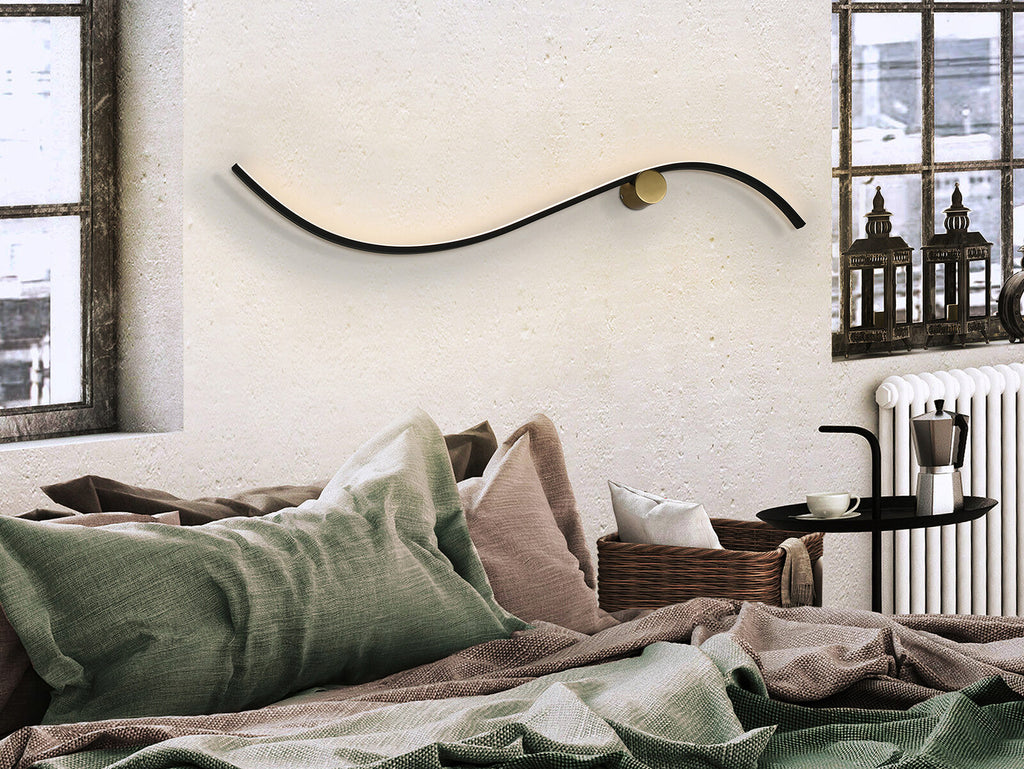 Aplique LED Siloe negro y oro
